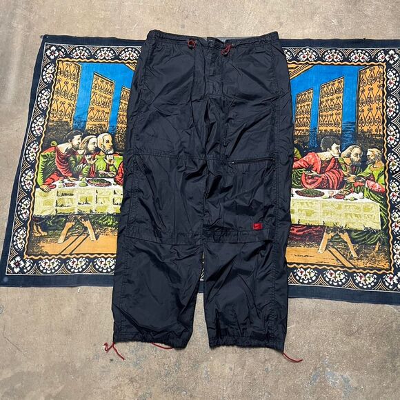 Nike Other - Vintage Black Nike track pants Size large baggy wide leg fit swoosh cargo y2k